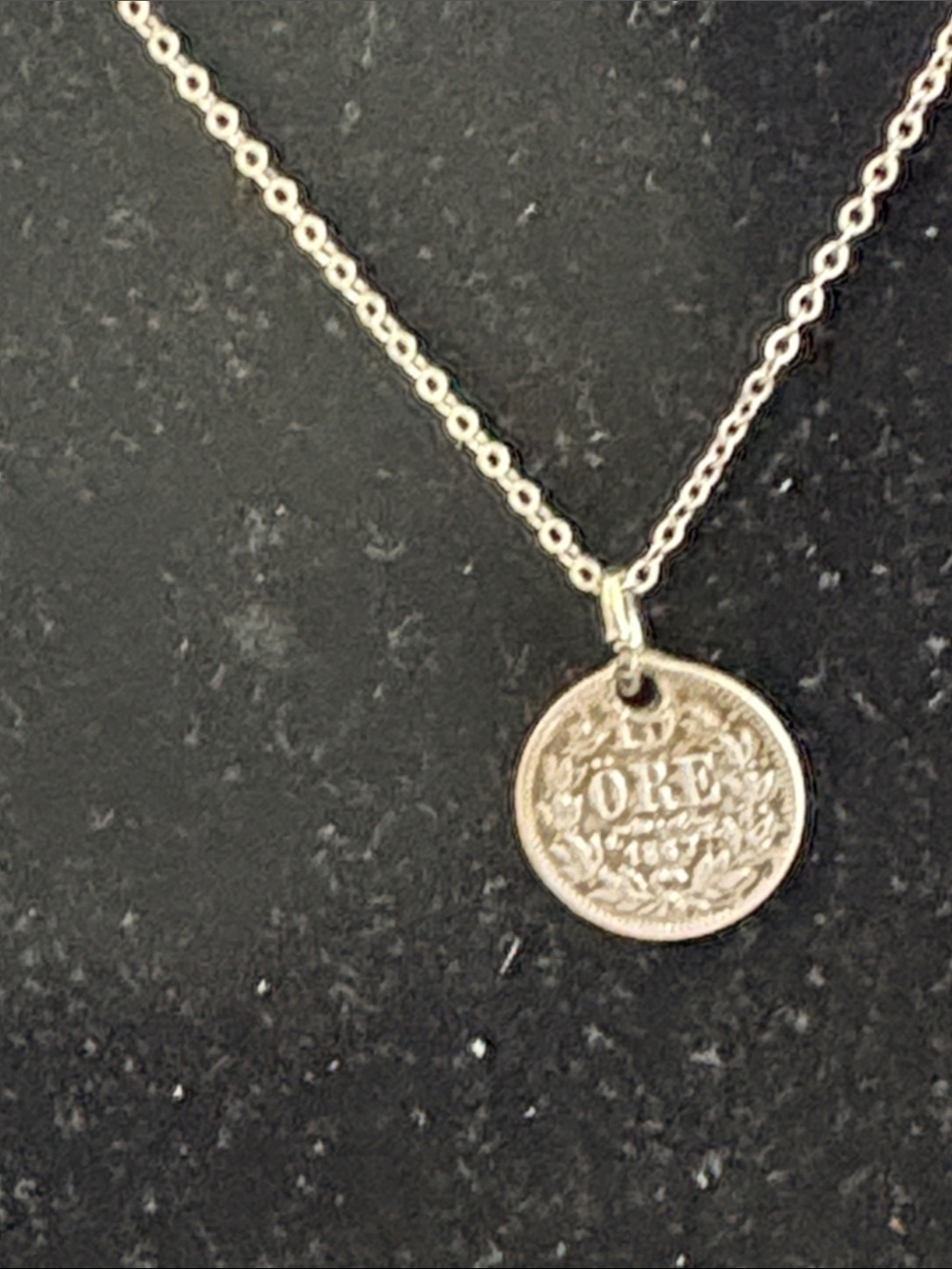 Silver Swedish 10 Ore 1859-1872 Pendant King Carl XVS And Chain - Picture 7 of 10